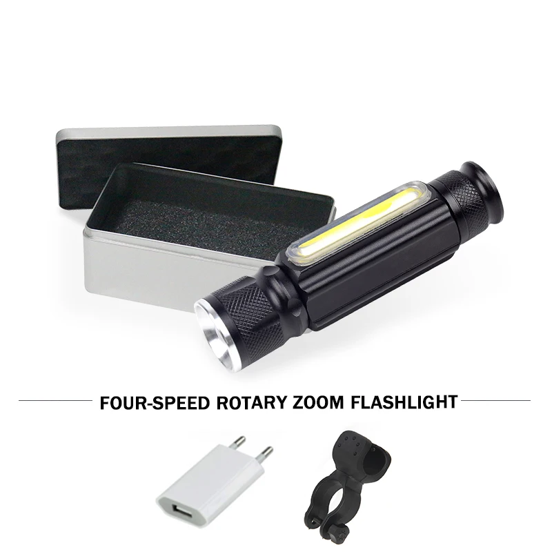 Удара Портативный светодиодный фонарик с магнитом usb зарядка XML T6 Факел flash light