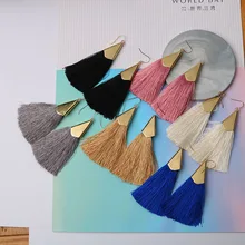 Женские модные серьги-кисточки в богемном стиле с длинной бахромой массивные серьги-подвески в форме капли серьги ювелирные изделия Букле д 'ореиль Femme