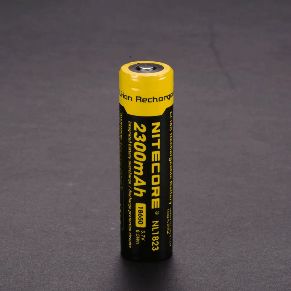 

100% Original NITECORE NL1823 3.7V Li-ion Protected Battery Button Top for 18650 Type Flashlights