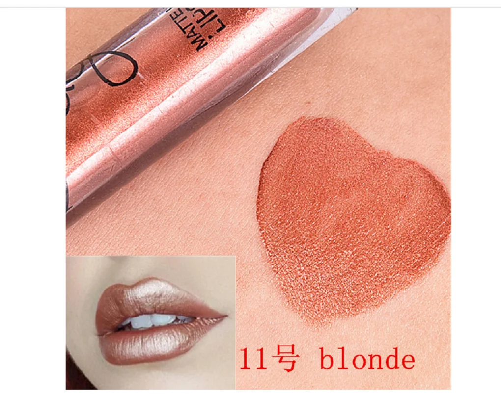 blonde 15 цветов водонепроницаемая антипригарная чашка блеск для губ Макияж QHZ - Цвет: blonde