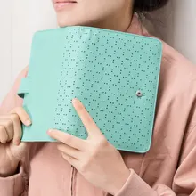 Каваи полый кожаный чехол макарун Личный органайзер офис спиральное кольцо Переплетчик планировщик записные книжки и журнал