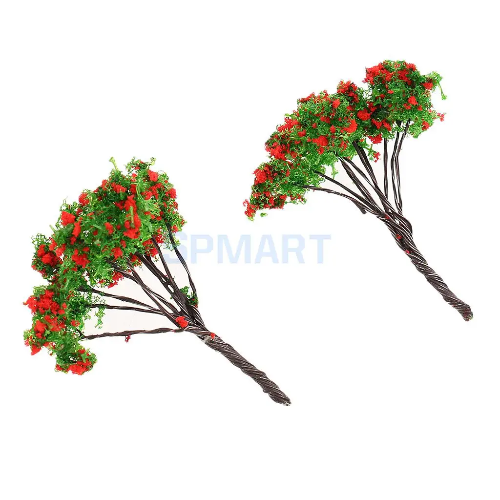 10Pcs Metal Wire Flower Tree Models 5cm 1/200 for RR Train Railway Scenery DIY Miniature Landscape Building