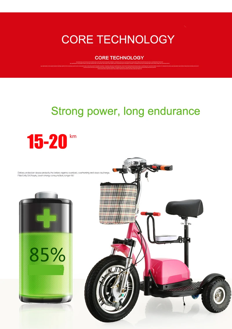 Sale Electric Scooter Citycoco Lithium Battery Car LED Simple Children Seats 3 Round Wheel Motorcycle For Elderly Disabled Scooter 8