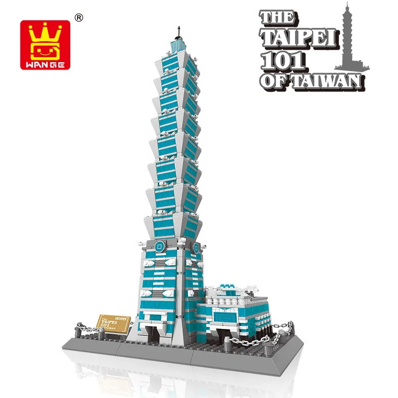 

5221 Wange Architecture The Taipei 101 Model Building Blocks Enlighten Figure Toys For Children Christmas Gift