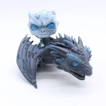Original Big Size GAME OF THRONES Night King & Icy Viserion Riding DRAGONS 23cm PVC Action Figure Model Toys