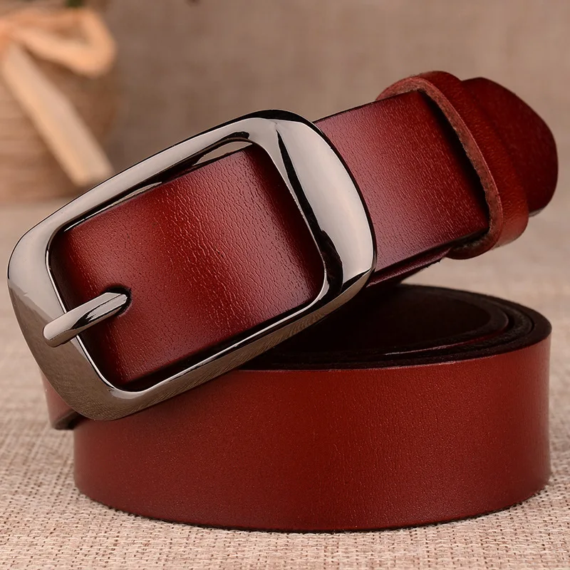 

New Genuine Leather Belts For Women Strap Female Pin Buckle Fashion Vintage Metal Buckle Belts Cinturon Mujer