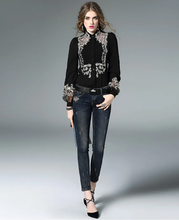 Floral Embroidered Silk Blouse (16)
