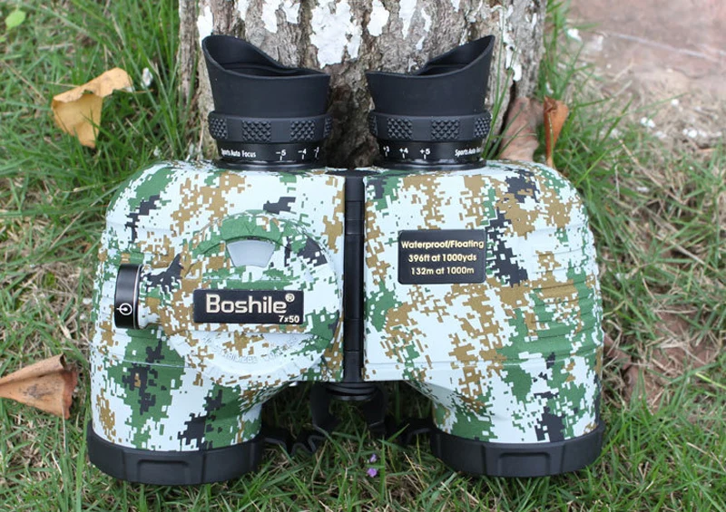 Boshile Powerful Military Binoculars Waterproof Nitrogen High quality 7X50 Rangefinder Binocular hd Big Azimuth Compass 4 Colors