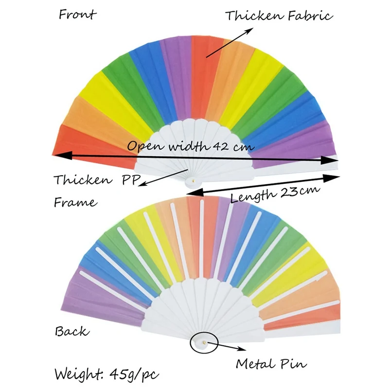 1 шт. Радужный ручной складной вентилятор танец для геев гордыня украшение для вечеринок вентилятор искусство Ремесло Декор