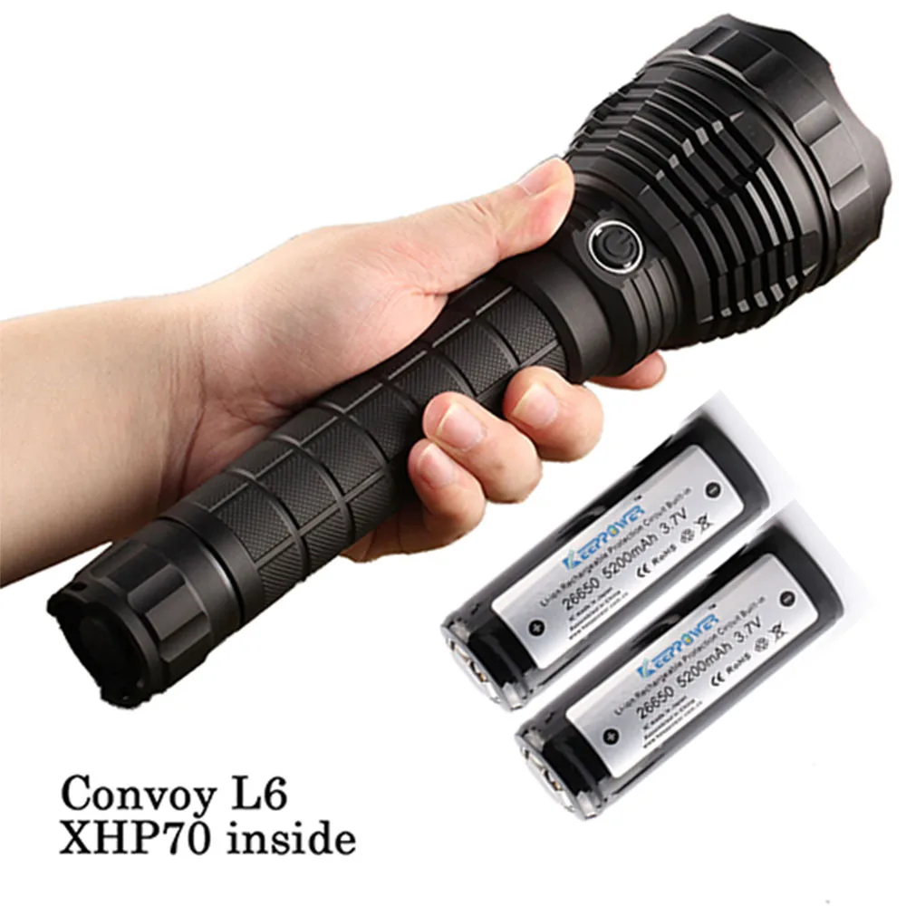 Светодиодный фонарик Convoy L6 CREE XHP70 дальний тактический фонарь макс. 3800 лм для охоты