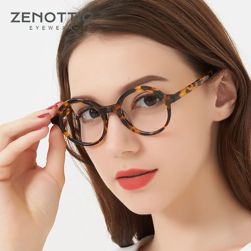 Retro Optical Glasses Women Round Black Tortoise Horn Rimmed Glasses Frame Clear Lens Gafas