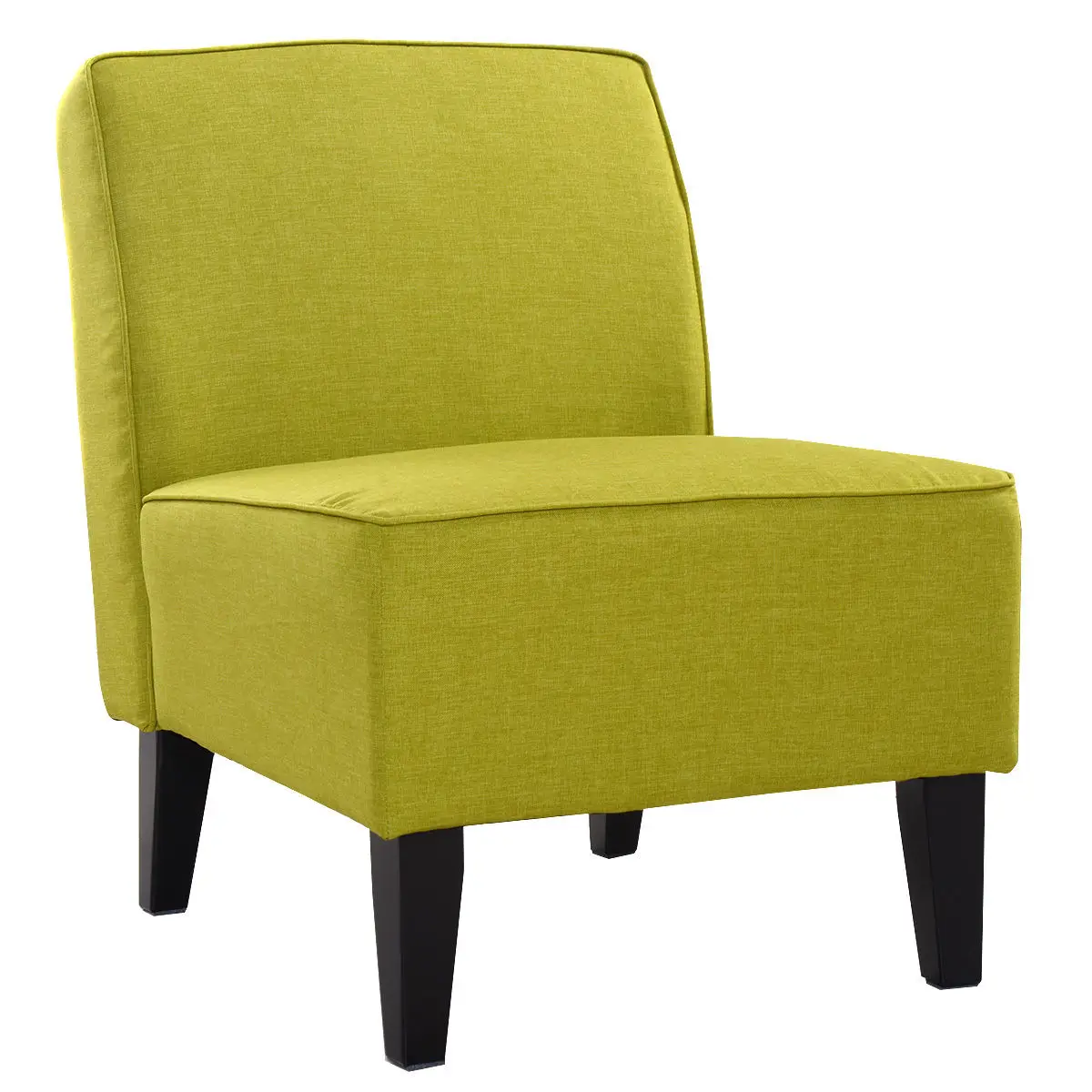 

Giantex Accent Chair Armless Contemporary Dining Chair Living Room Furniture Green Modern Fabric Leisure Chairs HW52682GN