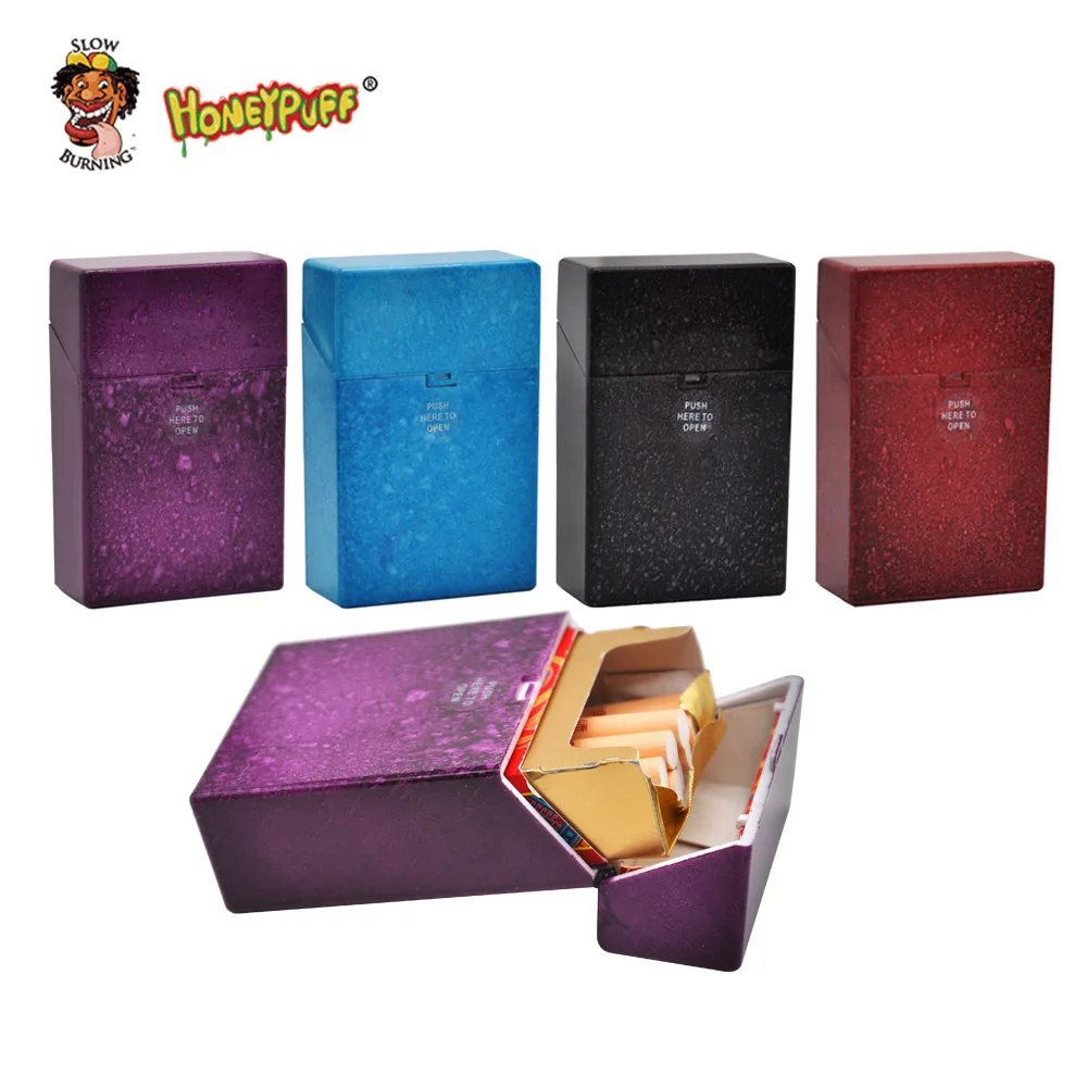 

HONEYPUFF Fashion Ice Crack Shape Plastic Cigarette Case Cover 87MM*55MM*22MMFor Regular Cigarettes Case Holder Hard Tobacco Box