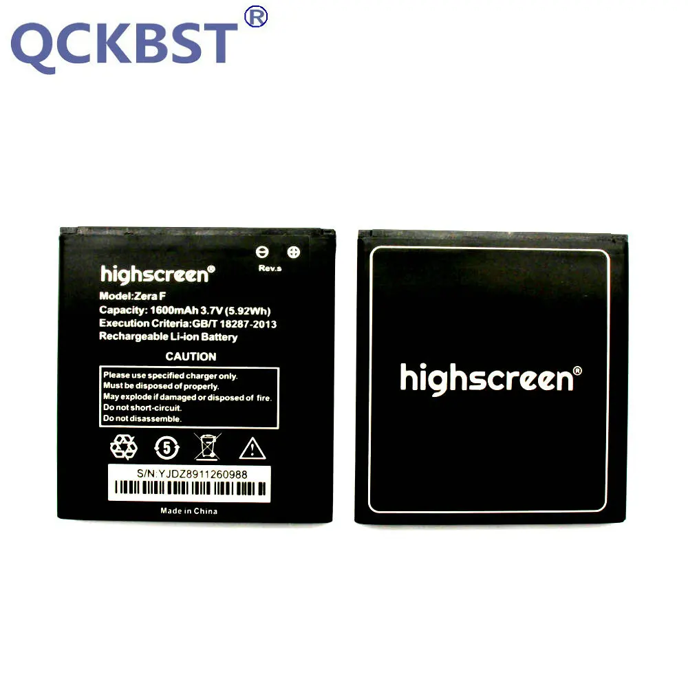

New 1600mAh High Quality Battery For Highscreen Zera F rev.s Phone In stock Tracking code
