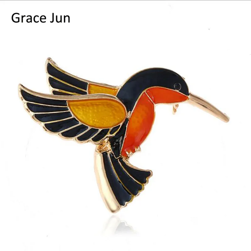 

Grace Jun 2017 New Style Kingfisher Bird Brooches for Women Party Wedding Luxury Hats Hijab Suit Clothes Brooches Pin Bijouterie