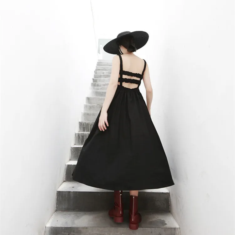 

WQJGR Dresses Woman Party Night Sleeveless High Waist Backless Sexy Dress White and Black Plus Size Women