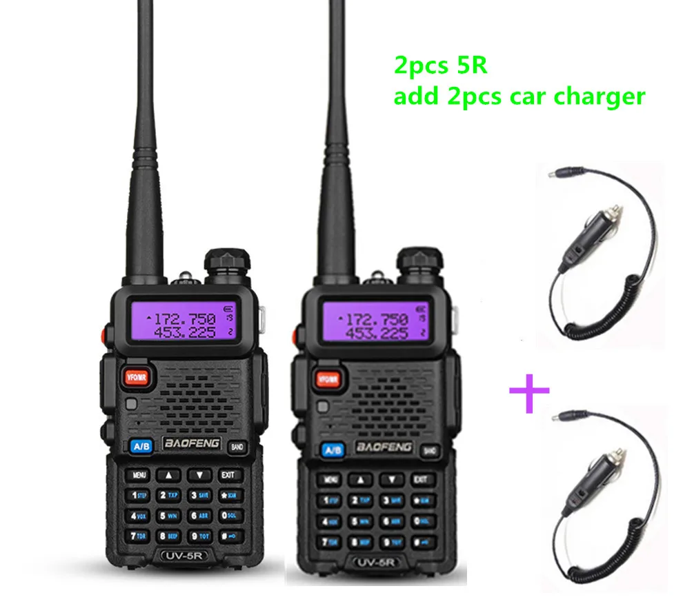 2pcs baofeng UV-5R dual band walkie talkie radio transceiver cb radio communicator UV5R portable two way radio with accessories 2pcs baofeng UV-5R dual band walkie talkie radio transceiver cb radio communicator UV5R portable two way radio with accessories