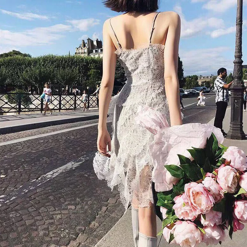Picture Mini Dentelle cou Gland Sping Nu De Sexy Robe Femme Dos Irrégulière Gaine V Color Profonde Robes Fiesta 2019 Broderie Courroie f7bvYgy6