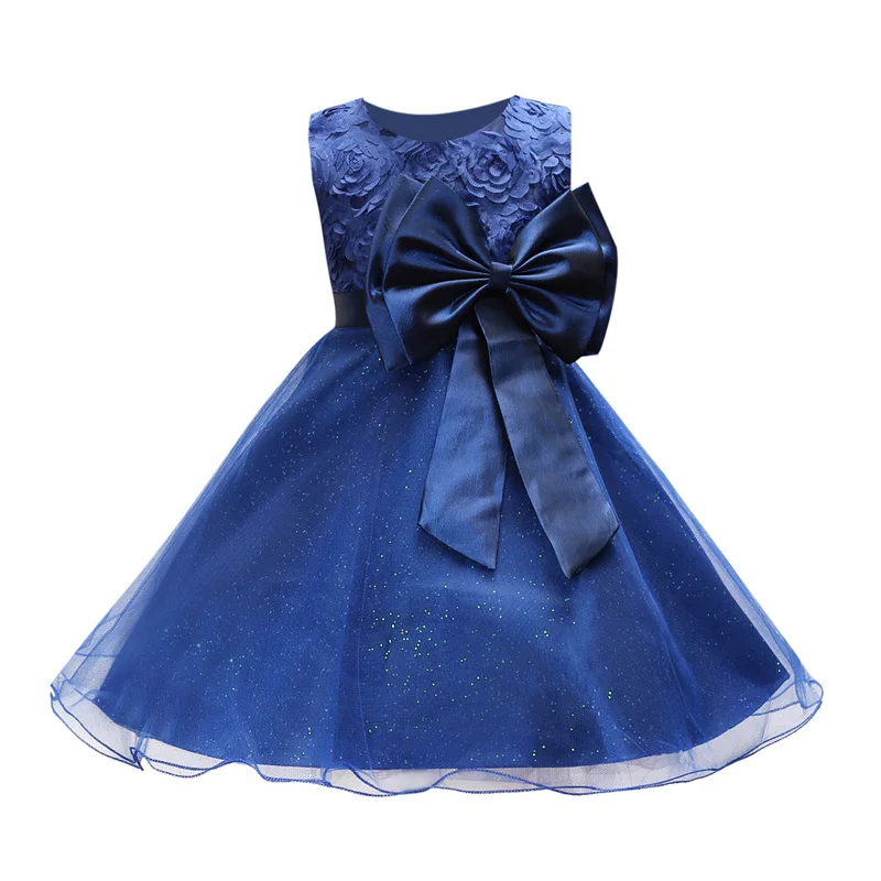 7 Цвет 7 Размер Вечерние цветок принцесса без рукавов детская одежда для девочек Летнее Платье До Колена Длина Кружева вечерние Детские платья для девочек