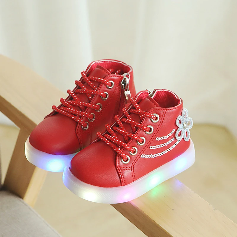 Новое поступление светящиеся для девочек спортивная обувь с подсветкой, детская обувь с подсветкой для детей модная одежда для девочек Стразы светящиеся кроссовки