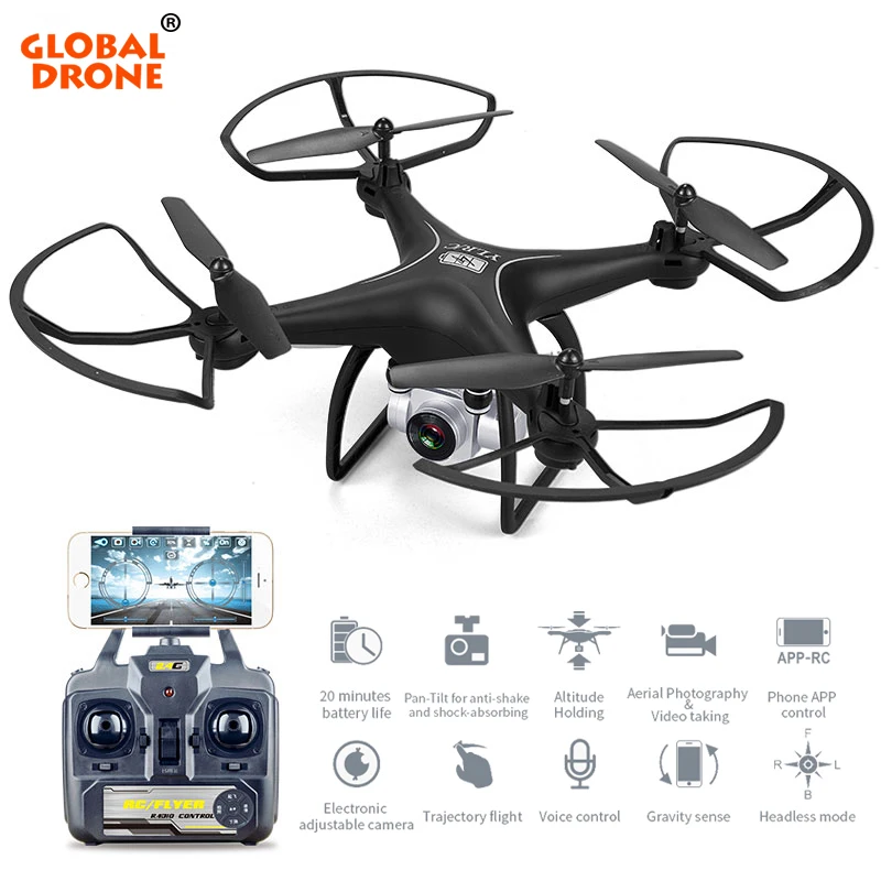 

Global Drone Profissional Long Flight Time Dron Wifi FPV Helicopter Headless Mode RC Drone with Camera HD 1080P VS SYMA X5C