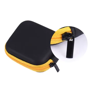 

Portable Hard Headphone Case with Zipper/PU Leather Case/Protective Earphone Bag/USB Cable Organizer/Mini Earbuds Pouch Boxs