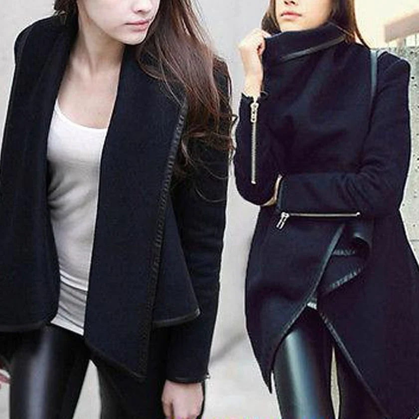 ZOGAA النساء طويلة الملونة معطف الأزياء سليم صالح الستر الكشمير معطف المرأة الصلبة جولة طوق الفراء معاطف زائد حجم