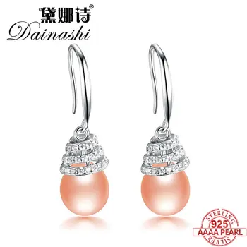 

Dainashi Spiral Shape Pearl Drop Earrings Silver Pearl Drop Earring Brand Fine Jewelry for Women Wedding Earring Fashion Jewelry