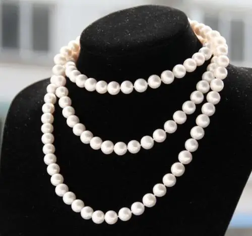 

50"8-9MM NATURAL SOUTH SEA WHITE perfect round PEARL NECKLACE