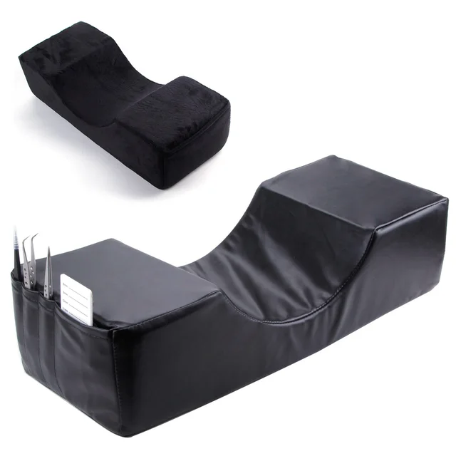 Us 25 79 35 Off Memory Foam Eyelash Extension Pillow Grafting Eyelashes Pillows Flannel And Pu Neck Lash Pillow Makeup Tools For Salon Chair In