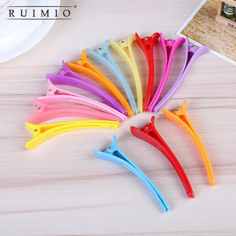 

10pcs Women Multicolor Plastic Duckbill clip Barrettes Hairclips Hairdressing Salon Hair Grip Crocodile DIY Accessories Hairpins