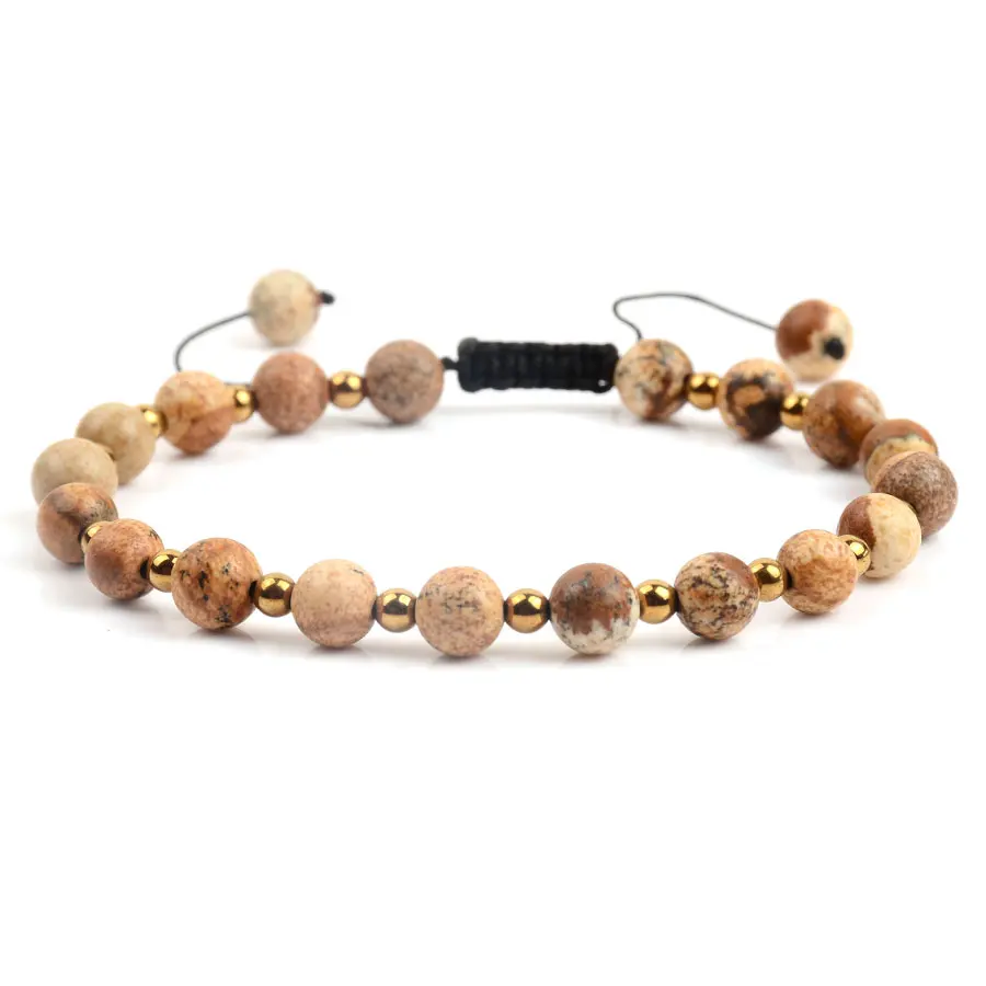 Fashion Picture Stone Natural Stone Beads Bracelets Hematite Spacer Adjustable Bracelet Pulseras Friendship Gifts Braclet (10)