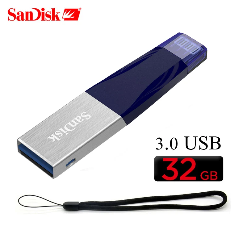 Флеш накопитель Sandisk IXPAND USB 3 0 32 Гб 64 Lightning to Metal Pen drive U Disk для IOS 8 2 карта памяти 128 ГБ