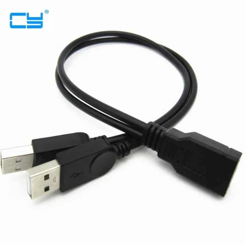 

25cm USB Female Double male Data Charging cable male to two 2 male USB2.0 charging Data Line Male Female Y split USB2.0 Line