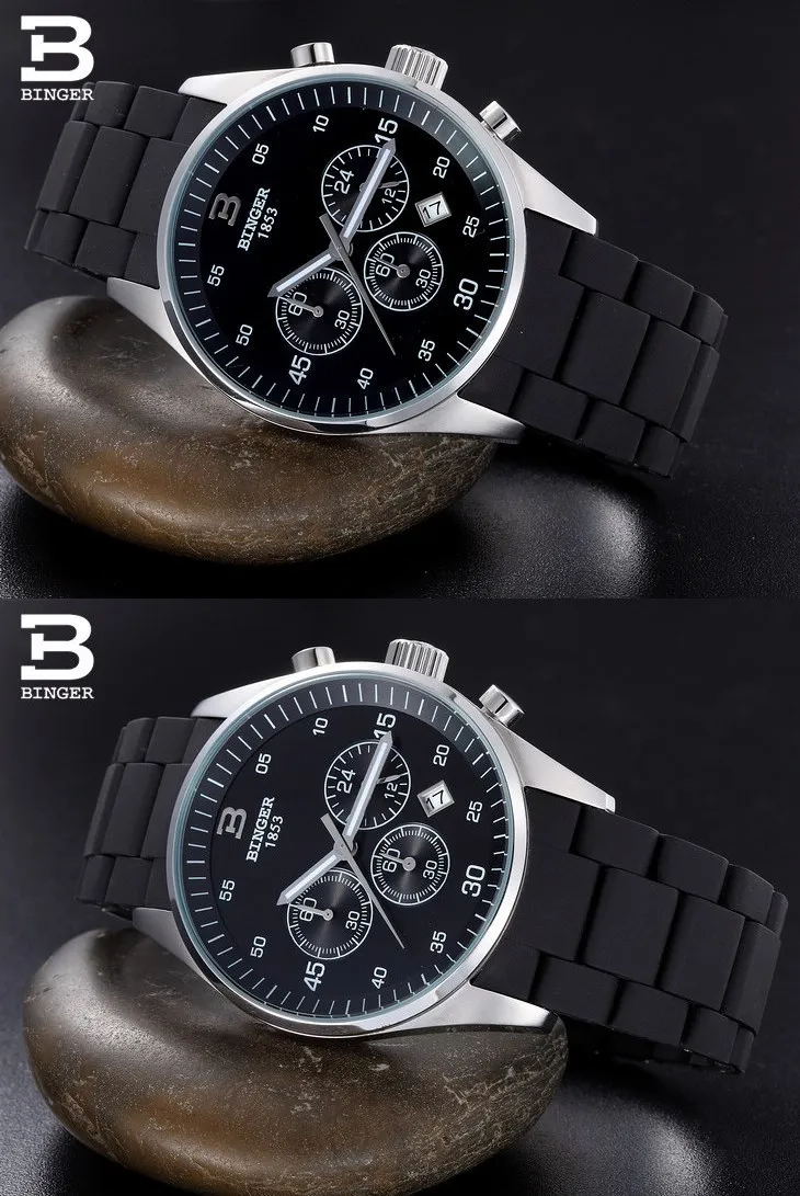 Free Shipping Wristwatches Men's Quartz Sport Utility Men Luxury Brand Automatic Chronograph Binger Military Watches Gift