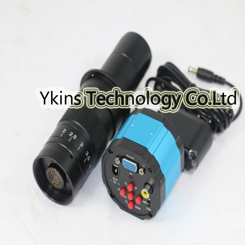

New 2.0MP 180X HD Digital Industrial Microscope Camera VGA AV TV for Laboratory PCB + Free Zoom C-mount Lens Video Output
