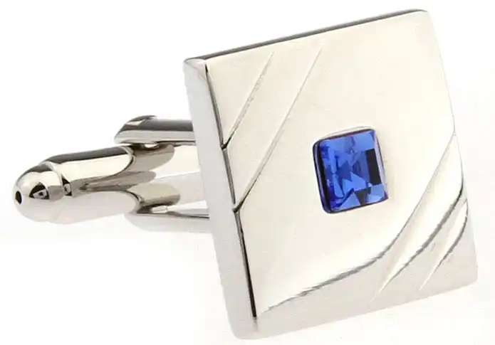 SUNNYLINK мужские запонки серебряные с синим кристаллом для рубашки J1106|crystal cufflinks|blue
