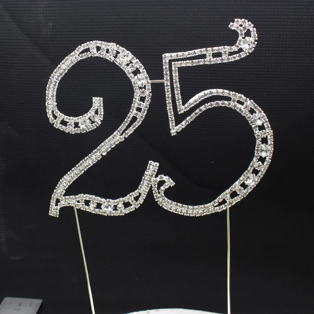 

1pcs/pack New 2017 Fashion 25th Event & Party Cake Decorating Supplies Diy Accessories Retail wholesale price For Free Shipping