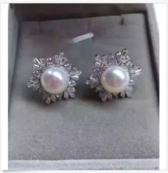 

gorgeous pair of 10-11mm south sea white pearl earring 925silver