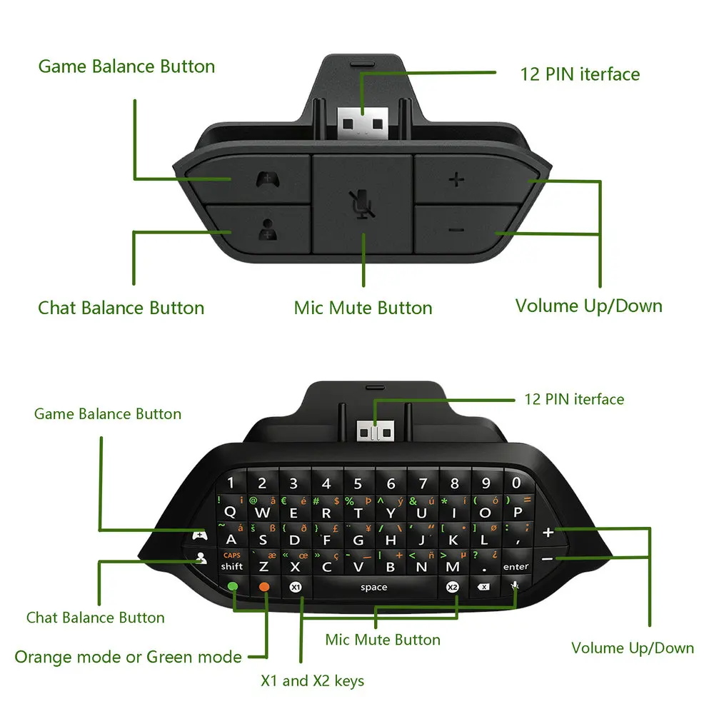 Chatpad для xbox ONE беспроводной контроллер игровая клавиатура для xbox one Мини клавиатура для сообщений