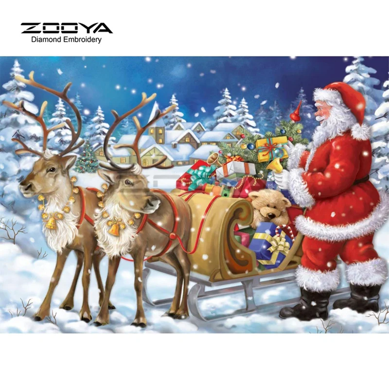 Санта Клаус &amp олень DIY Бриллиантовая украшающая картина для украшения дома
