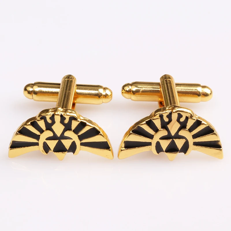 

Vintage Antique Gold Zelda Cufflink Hot Game The Legend of Zelda Cuff Bottons Triforce Men's Cufflinks High Quality