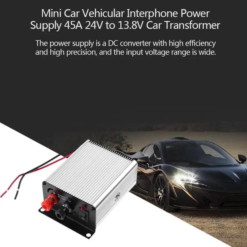 

Mini Car Vehicular Interphone Power Supply 45A 24V to 13.8V Auto Transformer Converter Adapter DC18V-36V