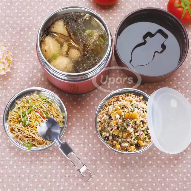 UPORS-termo de acero inoxidable para comida para niños, contenedor de comida de 1.6L al vacío, fiambrera para escuela, fiambrera con compartimentos, libre de BPA UPORS-termo de acero inoxidable para comida para niños, contenedor de comida de 1.6L al vacío, fiambrera para escuela, fiambrera con compartimentos, libre de BPA