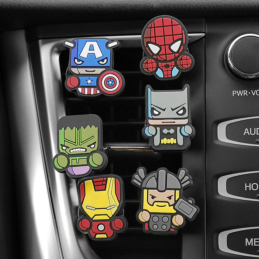 

3pcs/set Cute Automobile Car Vent Perfum Clip For Marvel Avengers Hero Figure Auto Interior Decoration Air Freshener Accessories