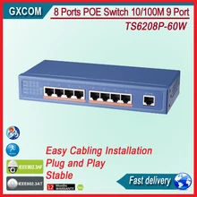 8 портов POE коммутатор с 8 POE портами, IEEE802.3af/at 10/100M 9 портов