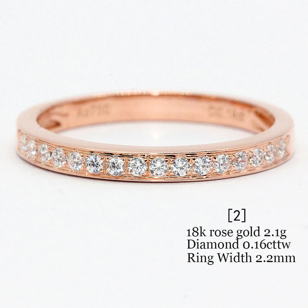 AULEEZE Настоящее натуральное бриллиантовое обручальное кольцо 0.16ct/0.26ct/0.36ct/0.5ct Бриллиантовое 18 K Белое розовое золото кольца на годовщину для женщин - Цвет камня: 2