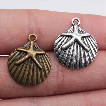 

WYSIWYG 12pcs 22x18mm Starfish Shells Pendants Stafish Shell Charm Pendants Shell Starfish Pendants
