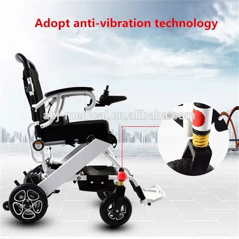 

New Fashion Lightweight Portable Folding Electric Power Wheelchair for disabled, elderly people