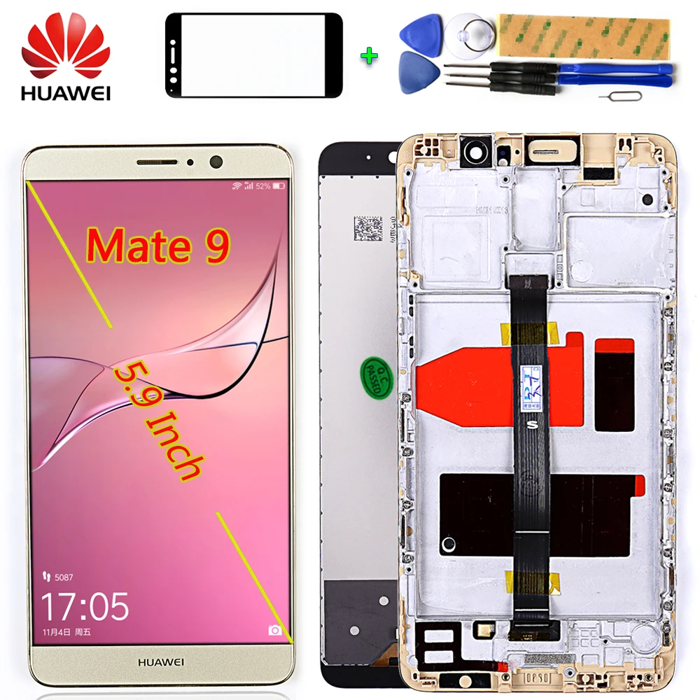 

Huawei Mate 9 5.9 inch IPS LCD Display 1920*1080 Touch Screen Digitizer Sensor Glass Panel Assembly Frame with Free Tools